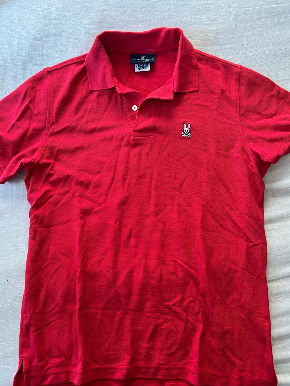Psycho Bunny Men's Red Polo with Signature Bunny Patch